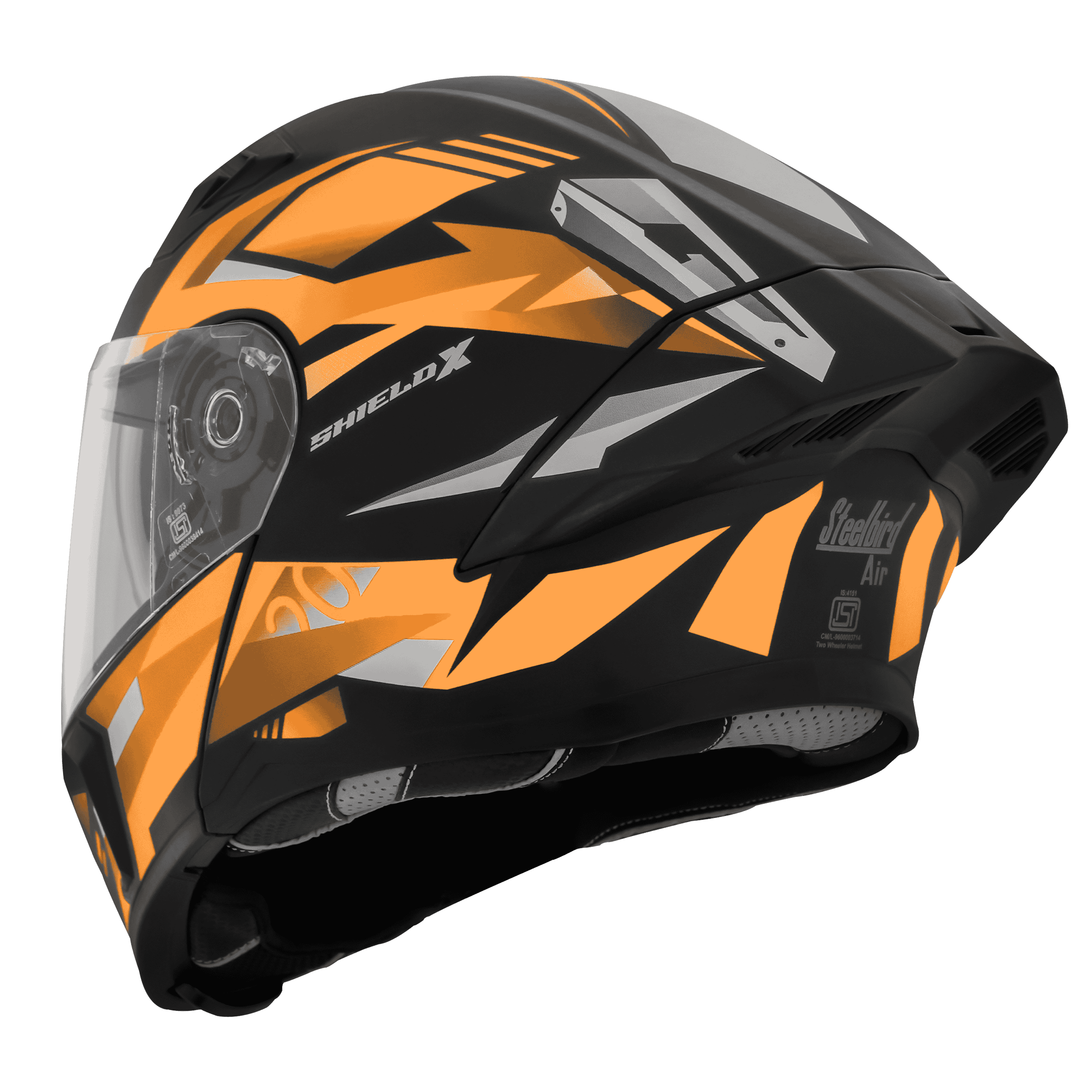 SBA-20 ISS SHIELD X GLOSSY BLACK WITH ORANGE